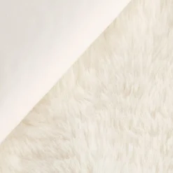 Bouclair Off White Maddox Faux Fur Throw* Decorative Throws & Blankets