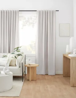 Bouclair Off White Taha Rod Pocket Back Tab Blackout Curtain* Sheer Curtains & Window Sheer Panels|Blackout Window Curtains