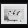 Bouclair Penguins in Bathtub Printed Framed Canvas* Printed & Photography Wall Art Canvases