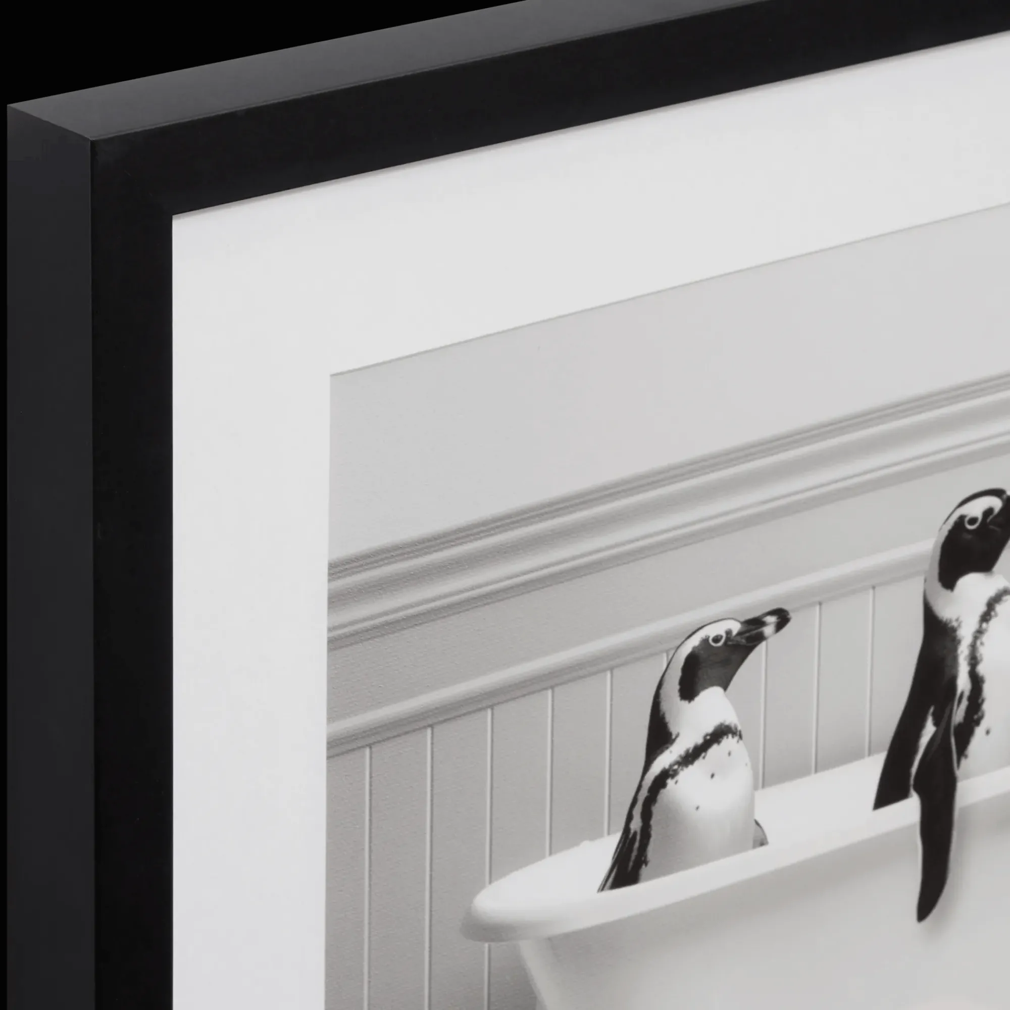 Bouclair Penguins in Bathtub Printed Framed Canvas* Printed & Photography Wall Art Canvases