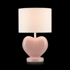 Bouclair Pink Heart Shaped Table Lamp* Junior Lighting