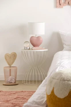 Bouclair Pink Heart Shaped Table Lamp* Junior Lighting