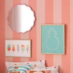 Bouclair Pink Scalloped Mirror* Junior Wall Decor & Mirrors