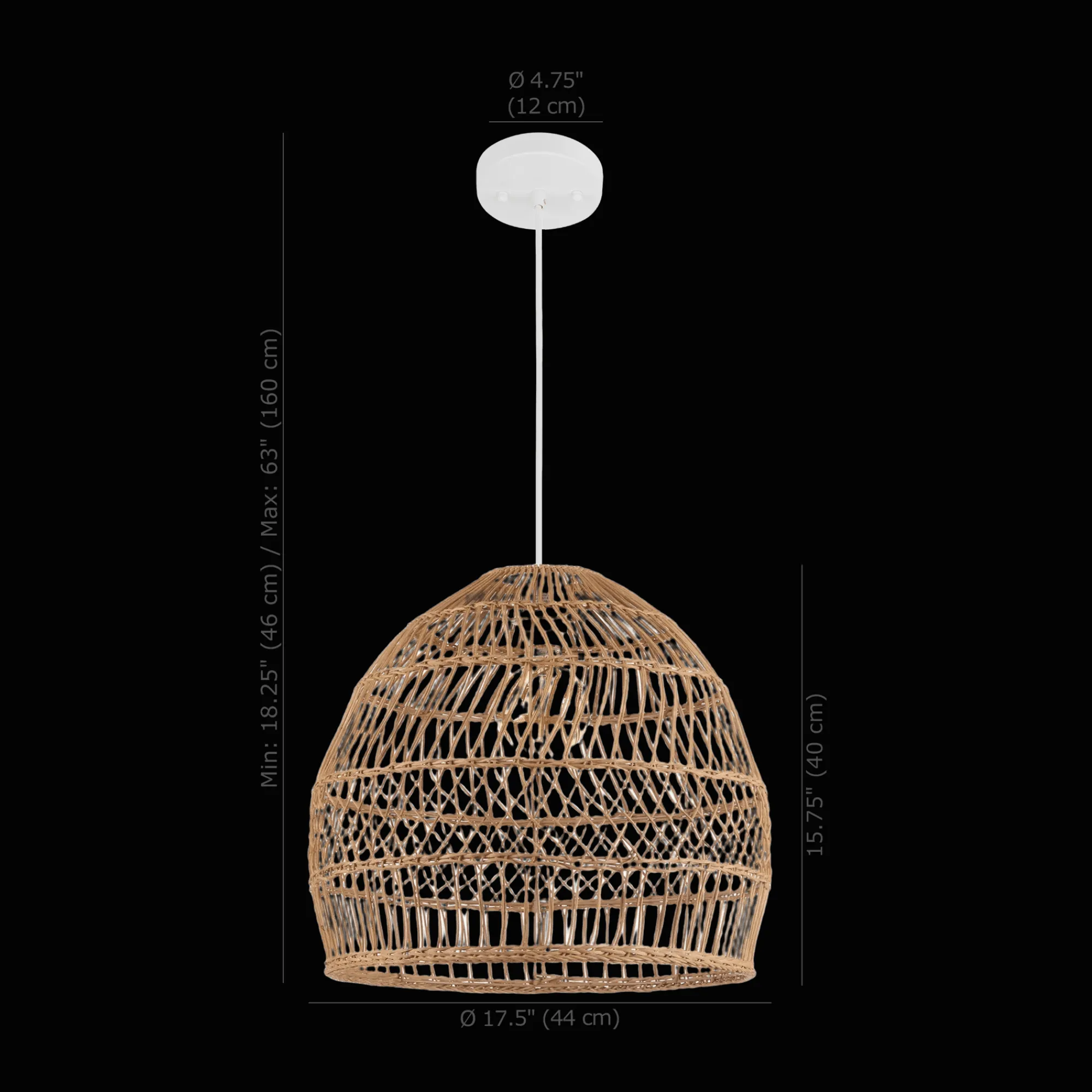 Bouclair Rattan Natural Ceiling Lamp* Ceiling Lamps