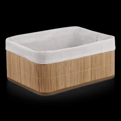 Bouclair Rectangular Bamboo Basket with Lining* Storage Baskets & Hampers|Storage & Baskets