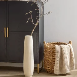 Bouclair Ribbed Ceramic Floor Vase* Home Decorative Items & Objects