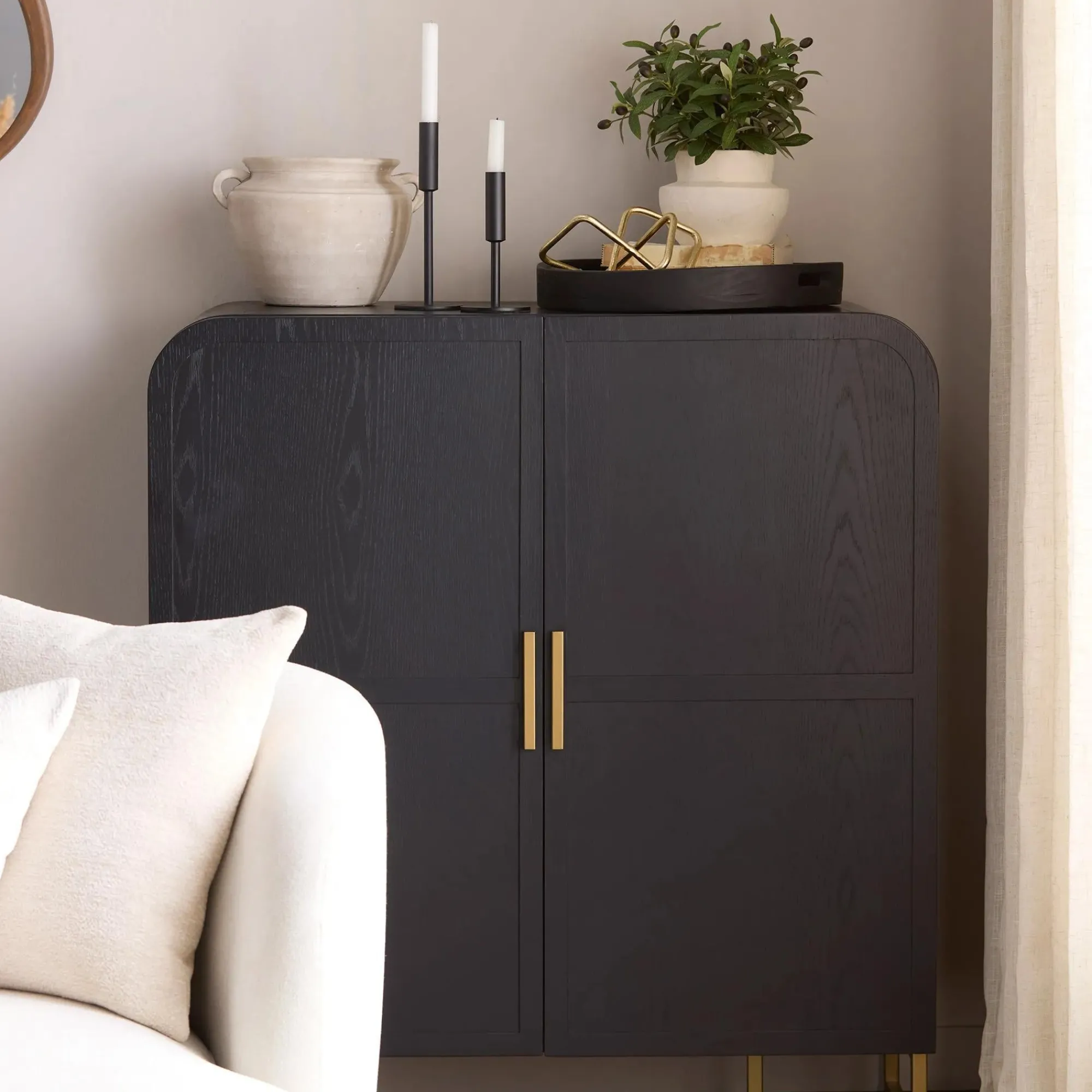 Bouclair Round Dark Wood Tray* Home Decorative Items & Objects