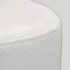 Bouclair Round Fabric and Wood Bench* Entryway Benches Ottomans And Poufs|Ottomans & Benches