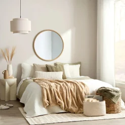 Bouclair Round Mirror with Natural Frame* Mirrors