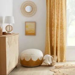 Bouclair Round Natural Fiber Bead Mirror* Nursery Wall Decor & Mirrors