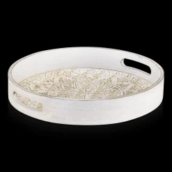 Bouclair Round Patterned Wood Tray* Home Decorative Items & Objects