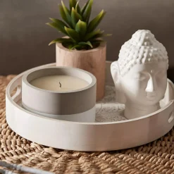 Bouclair Round Patterned Wood Tray* Home Decorative Items & Objects