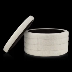 Bouclair Round Storage Fabric Ottoman* Entryway Benches Ottomans And Poufs|Ottomans & Benches