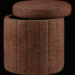 Bouclair Round Storage Fabric Ottoman* Entryway Benches Ottomans And Poufs|Ottomans & Benches