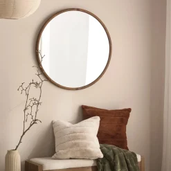 Bouclair Round Wood Frame Mirror* Mirrors