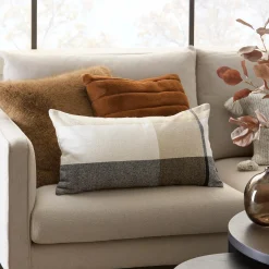 Bouclair Rust Cougar Faux Fur Throw Pillow* Decorative Throw Pillows