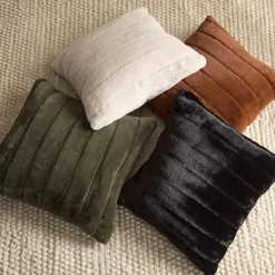 Bouclair Rust Cougar Faux Fur Throw Pillow* Decorative Throw Pillows