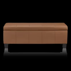 Bouclair Rust Faux Leather Storage Bench* Entryway Benches Ottomans And Poufs|Ottomans & Benches