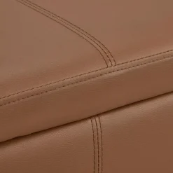 Bouclair Rust Faux Leather Storage Bench* Entryway Benches Ottomans And Poufs|Ottomans & Benches