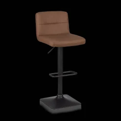 Bouclair Rust Matte Faux Leather and Metal Adjustable Bar Stool* Furniture Accessories|Bar & Counter Stools