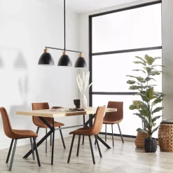 Bouclair Rust Textured Faux Leather and Metal Dining Chair* Furniture Accessories|Dining Chairs