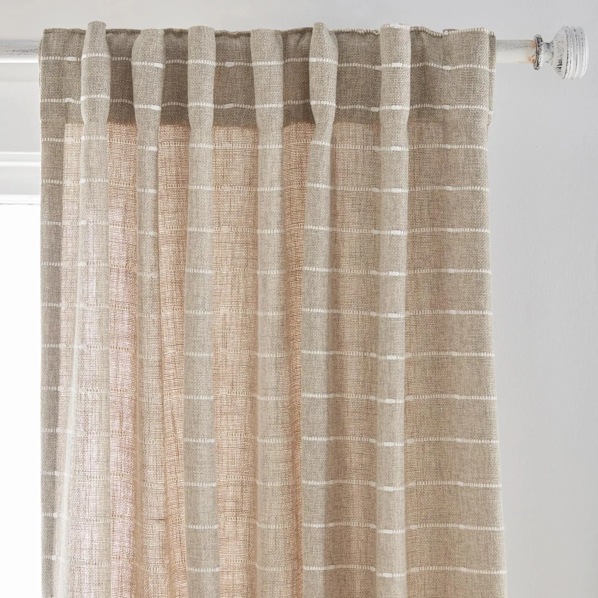 Bouclair Saara Beige Back-Tab Curtain* Sheer Curtains & Window Sheer Panels|Room Darkening & Light Filtering Curtains