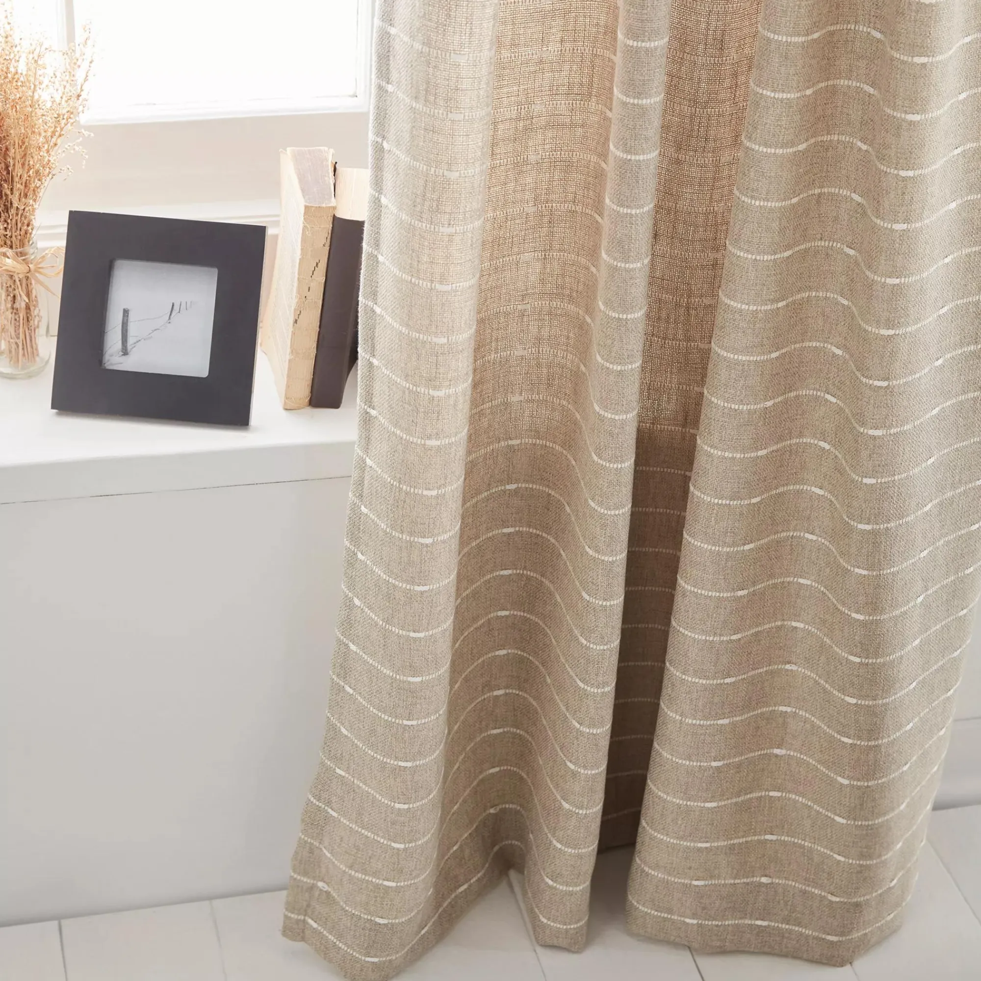 Bouclair Saara Beige Back-Tab Curtain* Sheer Curtains & Window Sheer Panels|Room Darkening & Light Filtering Curtains
