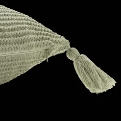 Bouclair Sage Erna Decorative Pillow with Tassels* Junior Throw Pillows