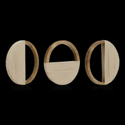 Bouclair Set of 3 Mango Wood and Rope Circle Wall Decor* Wall Decorations