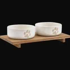 Bouclair Set of 2 Pet Paw Ceramic Bowls* Home Decorative Items & Objects