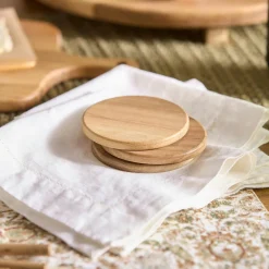 Bouclair Set of 4 Wood Coasters* Dinnerware|Kitchen & Dining Accessories