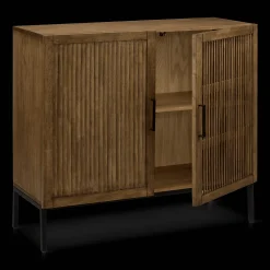 Bouclair Slatted 2-Door Dark Wood Buffet* Furniture Accessories|Buffet Tables & Credenzas
