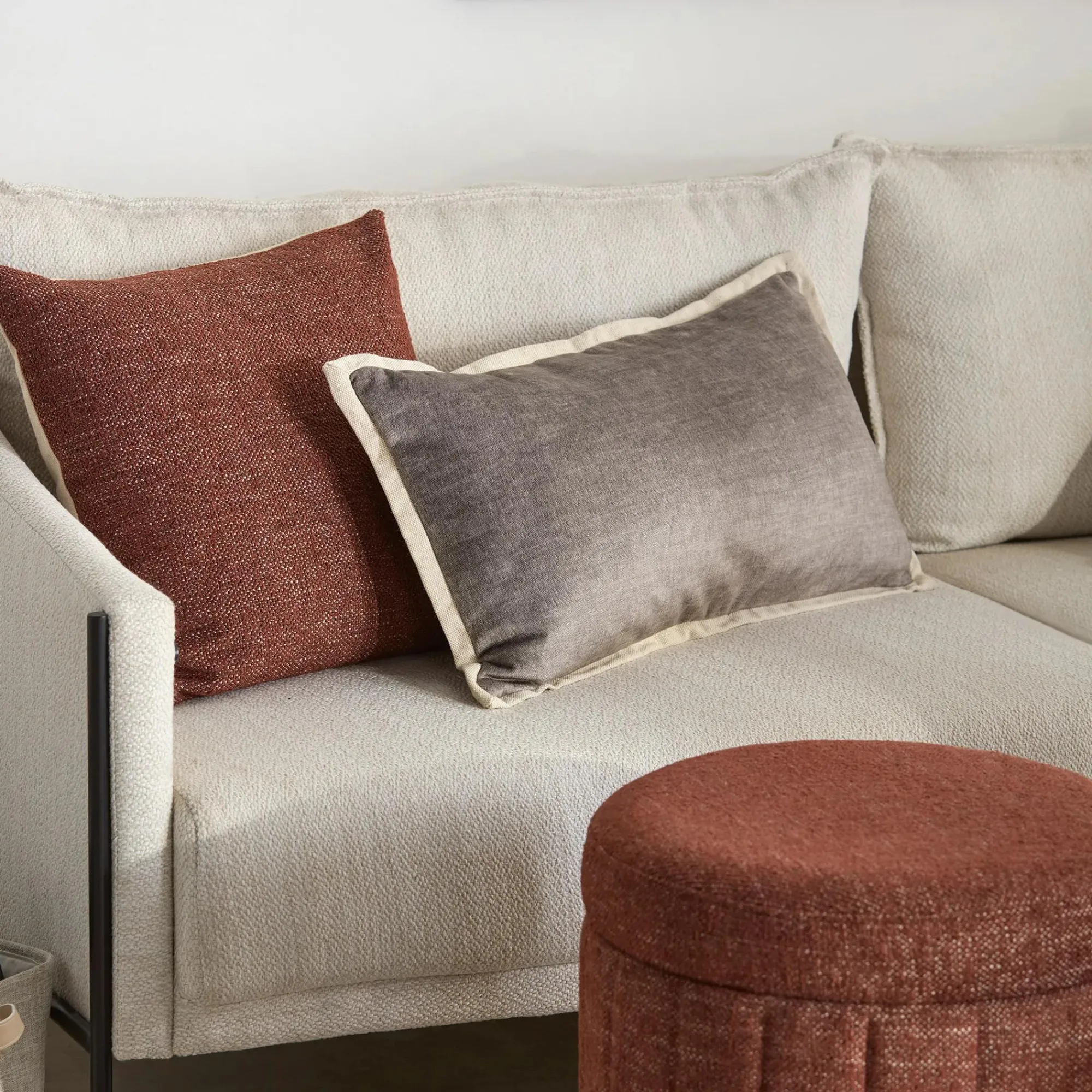 Bouclair Taupe Beatrice Decorative Lumbar Pillow* Decorative Throw Pillows