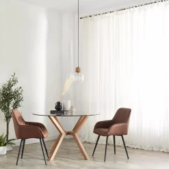 Bouclair Textured Faux Leather and Metal Dining Chair* Furniture Accessories|Dining Chairs