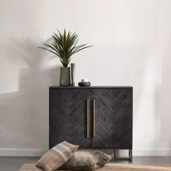 Bouclair Two-Door Chevron Veneer and Metal Buffet* Furniture Accessories|Buffet Tables & Credenzas