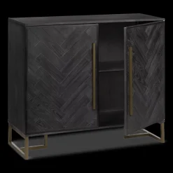 Bouclair Two-Door Chevron Veneer and Metal Buffet* Furniture Accessories|Buffet Tables & Credenzas