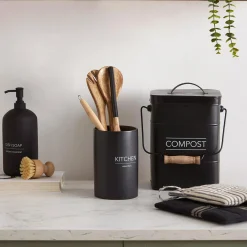 Bouclair Typography Black Utensils Jar* Dinnerware|Kitchen & Dining Accessories