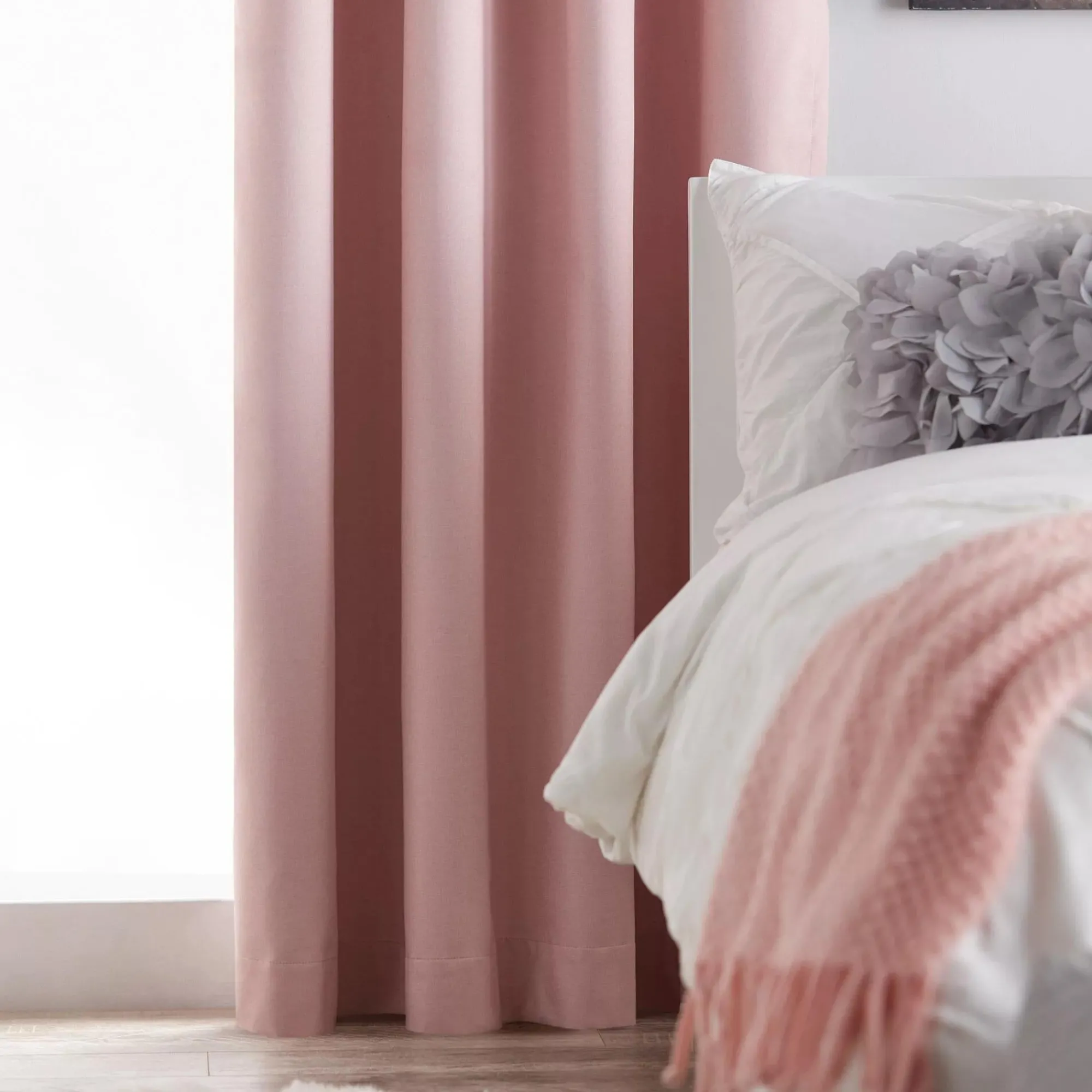 Bouclair Vintage Pink Chambray Blackout Curtain* Sheer Curtains & Window Sheer Panels