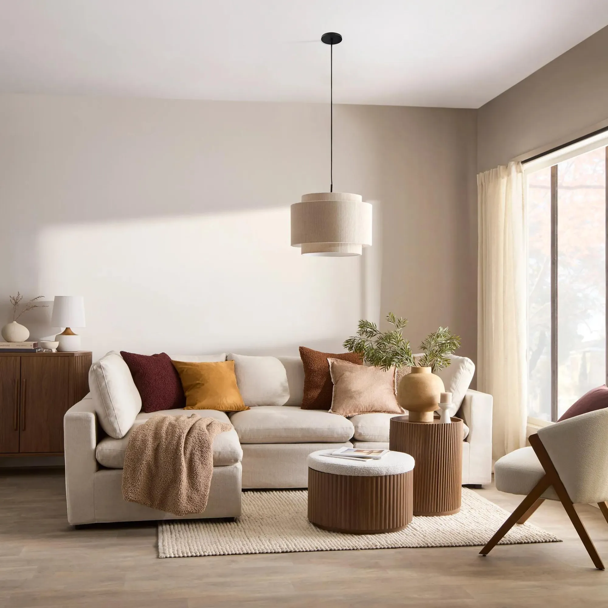 Bouclair Walnut Side Table with Hidden Storage* Side Tables|Coffee Tables & Side Tables