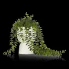 Bouclair Waterfall Eucalyptus in White Hourglass Pot* Artificial Plants