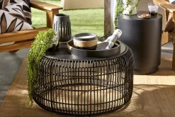 Bouclair Waterfall Eucalyptus in White Hourglass Pot* Artificial Plants