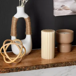 Bouclair White Ceramic Oval Vase with Rope on Handles* Modern Decorative Vases|Home Decorative Items & Objects