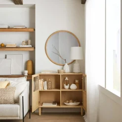 Bouclair White Ceramic Oval Vase with Rope on Handles* Modern Decorative Vases|Home Decorative Items & Objects