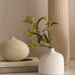 Bouclair White Ceramic Table Vase* Modern Decorative Vases|Home Decorative Items & Objects