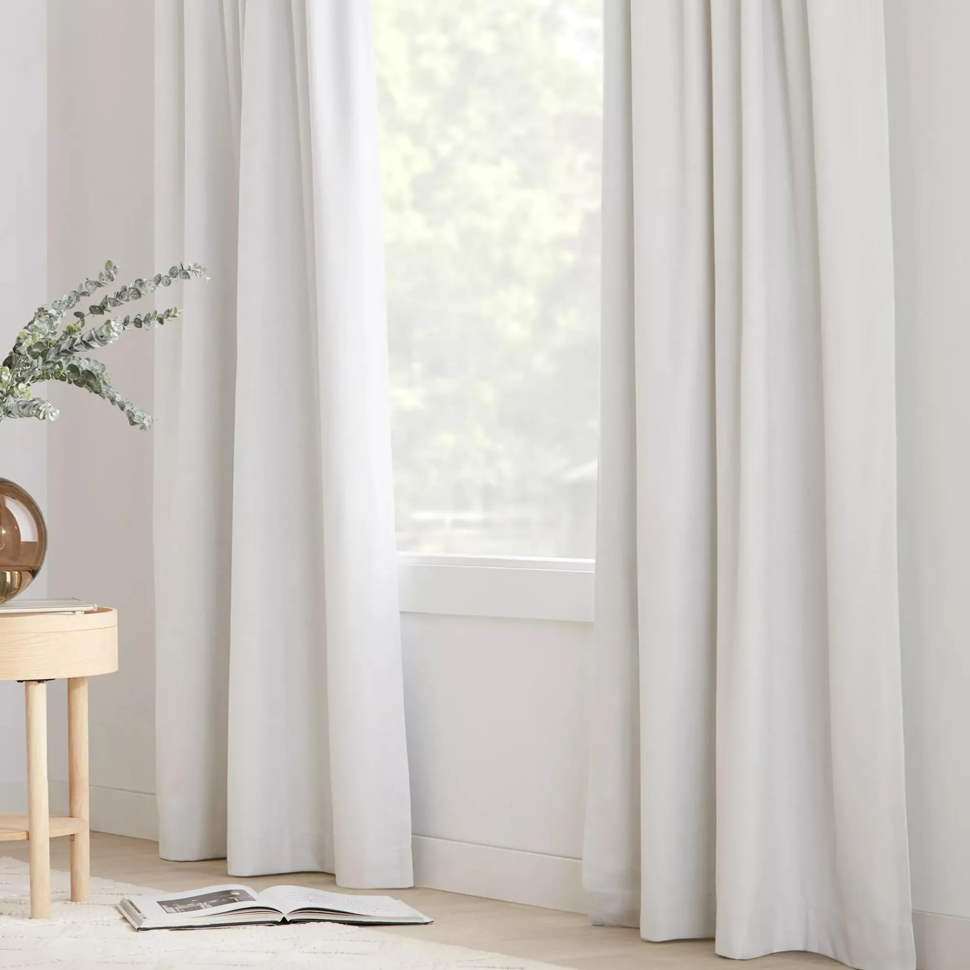 Bouclair White Chita Back Tab Blackout Curtain* Sheer Curtains & Window Sheer Panels|Blackout Window Curtains