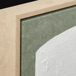 Bouclair White Form on Green Framed Art* Oil Paintings