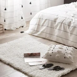 Bouclair White Furry Collection Rug* Rugs