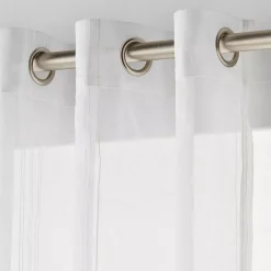 Bouclair White Gusta Embroidered Curtain* Sheer Curtains & Window Sheer Panels