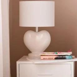 Bouclair White Heart Shaped Table Lamp* Junior Lighting