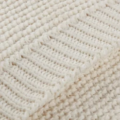 Bouclair White Lonny Woven Throw* Decorative Throws & Blankets